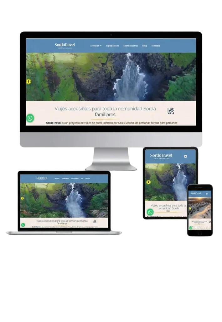 mockup diseño web agencia de viajes accesibles para sordos